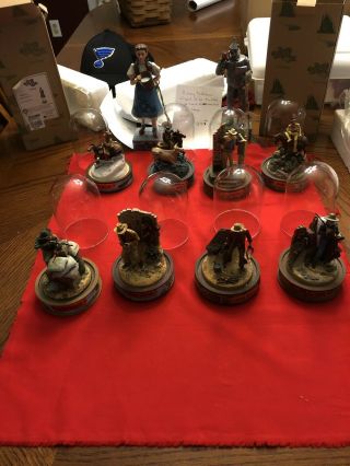 8 John Wayne Franklin Limited Edition Hand Painted Sculptures With Domes