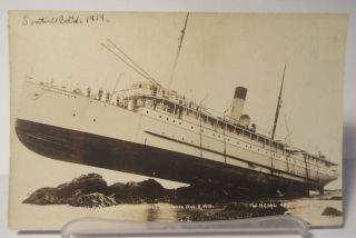 Shipwreck Disaster Ss Princess May Steamship Real Photo Postcard Antique Vintage
