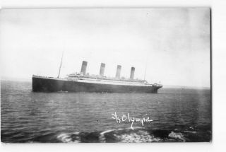 White Star Line Steam Ship Olympic Vintage Rppc Real Photo
