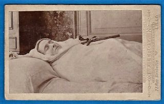Vintage Cdv Photo Post Mortem Woman France Ca 1905