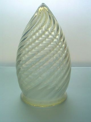 Tear Drop Vaseline and Opalescent Swirl Glass Lamp Shade Light Globe 3.  25 Fitter 2
