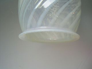 Tear Drop Vaseline and Opalescent Swirl Glass Lamp Shade Light Globe 3.  25 Fitter 7