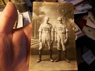 Vint Real Photo Postcard,  Us Army Signal Corps Baseball Players In Uniform