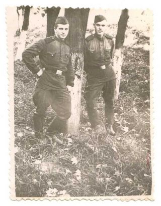 Russian Soviet Vintage Photo Soldiers Of The Soviet Army Uniform