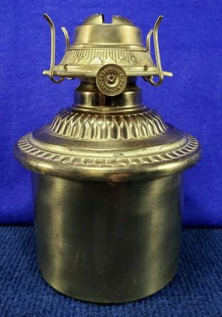 Vtg P&a Brass Oil Lamp Font Kerosene,  Oil Lamp Font,  Burner,  Chimney/shade Holder