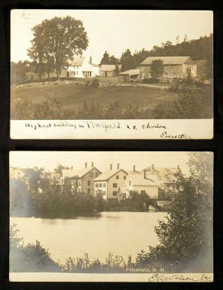 1905 Pittsfield Hampshire 2 Rppc Real Photo Postcards Houses Scenes