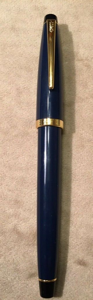Cross Solo Classic Rollerball Pen In Blue With 22kt Gold Accents,  Box