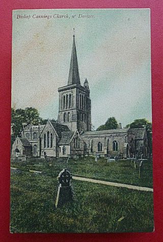 July 2,  1907 P/card Of Bishops Cannings Church,  Near Devizes,  Wiltshire,  England