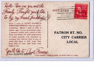 Advertising Postcard - Fran Allison Aunt Fanny ' s Bread 2