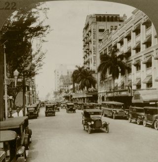 Keystone Stereoview Of Flagler Street,  Miami,  From Rare Florida Set 1920 
