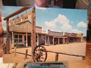 Vintage Old Postcard Kansas Abilene Town Alamo Saloon Newspaper Office Texas St