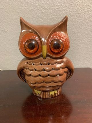 Ceramic Owl Lamp Night Light Mid Century Vintage Retro 1960s 2