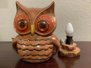 Ceramic Owl Lamp Night Light Mid Century Vintage Retro 1960s 5