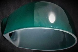 Vintage Gooseneck Cased Green Glass Bankers Lamp Shade For 2 1/4 " Side Fitter
