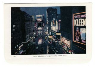 Times Square At Night York Ny Usa Folkard Foldout Postcard 133