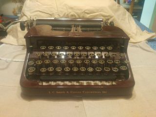 Lc Smith & Corona Typewriter Vtg 1920’s - 30’s.  Need Some Work.