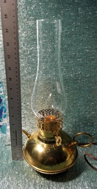 Vintage Brass Tea Pot Hurricane Electric Lamp Light 2
