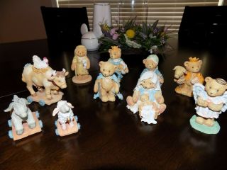 10 Pc Cherished Teddies Nativity Set Retired Figures 3 Kings Angie Edward