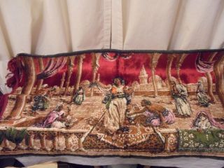 Vintage Velvet Wall Tapestry Mid / Middle Eastern Size 38 " X 20 " Great Colors