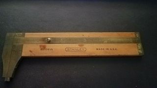 Vintage STANLEY No 136 1/2 Wood & Brass 5 