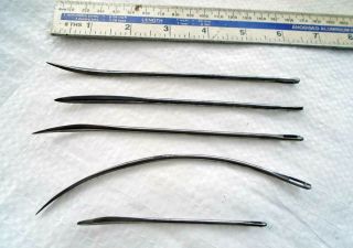 Vintage Quintet Upholstery Leatherworking Canvas Sail Making Eyed Curved Needles