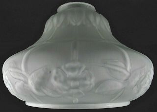 Antique Satin Glass Pendant Lamp Shade Geometric Art Deco Floral 2 1/4 " Fitter