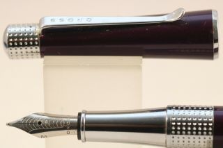 Cross Beverly Medium Fountain Pen,  Lacquered Plum With Chrome Trim