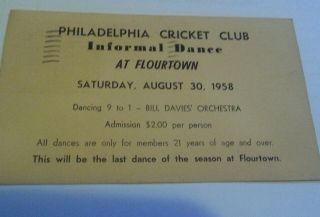 Postcard Philadelphia Cricket Club 1958