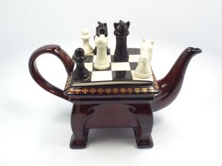 Southwest Ceramics Paul Cardew Chess Board Table Teapot,  7 1/4 "