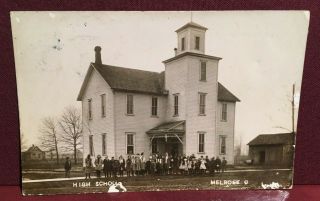 1909 Rppc Melrose Oh Paulding County High School Oh Doane Cancel - - Sc
