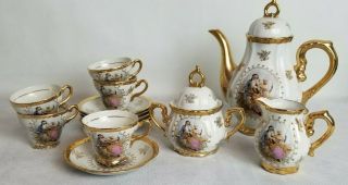Royal Vienna 16 Piece Tea Set 2109 5 Cups/saucers Sugar Bowl Creamer Tea Pot