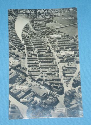 Advertising Ariel Photographic Postcard Of Thomas Wright Ltd Of Bradford