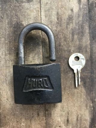 Vintage Hurd Padlock Lock With Key Made In The Usa