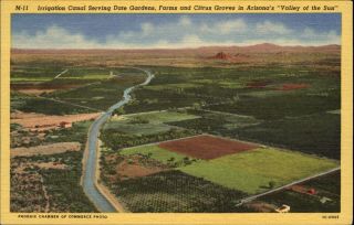 Irrigation Canal In Arizona For Date Gardens Farms And Citrus Groves 1930s