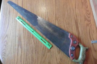 Henry Disston Hand Saw With Two Tone Disstonite Bakelite Handle Vintage