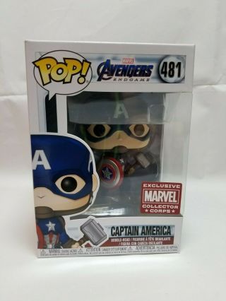 Funko Pop 481 Captain America Marvel Avengers Endgame - Exclusive Collector Corp