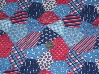 Full Feedsack: Patchwork Cheater Pattern Red,  White,  And Blues