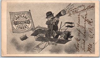 Vintage Portland Cement Advertising Postcard Salesman 