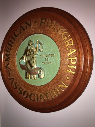 ❤️Vintage American Polygraph Association Plaque Lie Detector Justice - Ships 4
