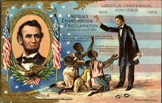 Lincoln Emancipation Proclamation 1909 Patriotic Black Americana
