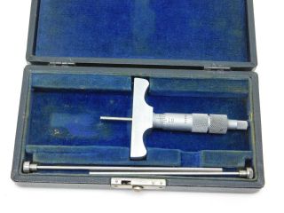 Vintage Browne & Sharpe No 608 Small Machinist Precision Micrometer Depth Gauge
