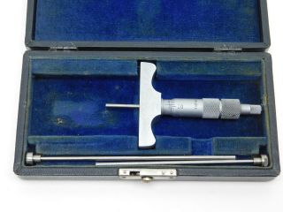 Vintage Browne & Sharpe No 608 Small Machinist Precision Micrometer Depth Gauge 2