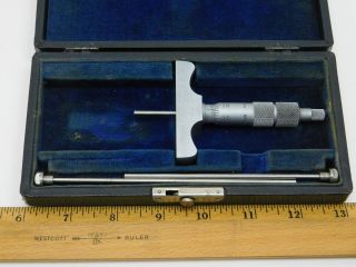 Vintage Browne & Sharpe No 608 Small Machinist Precision Micrometer Depth Gauge 5