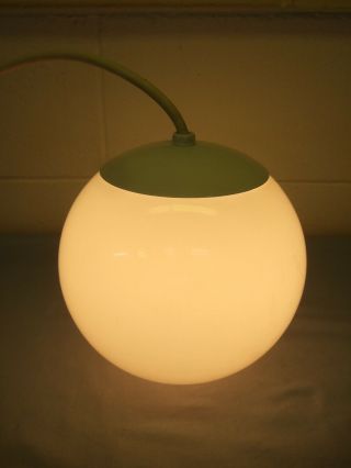Vintage Small Orb Globe Eyeball Swag Ceiling Light Lamp Fixture White