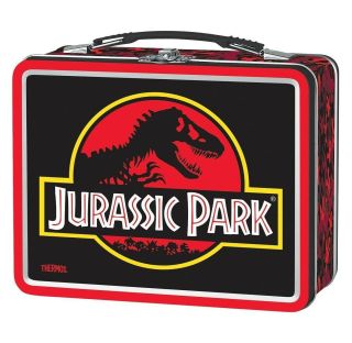 Thermos Jurassic Park Vintage Logo Metal Lunch Box