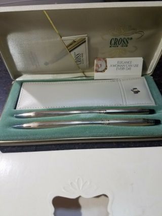 Cross 1/20 10K Gold Filled Pen Pencil Set,  Made In USA,  Pencil and pen 2