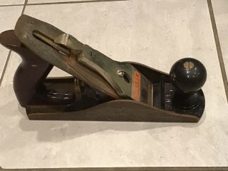 Vintage Stanley Bailey No.  4 Smooth Bottom Carpenters Woodworking Wood 9” Plane
