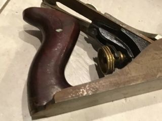 Vintage Stanley Bailey No.  4 Smooth Bottom Carpenters Woodworking Wood 9” Plane 3