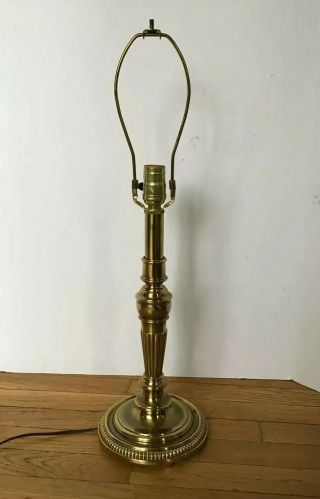 Mcm Vintage Stiffel Brass Table Lamp Light 24 " Tall