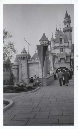 Vintage Photo Snapshot Sleeping Beauty Castle Disneyland 1957